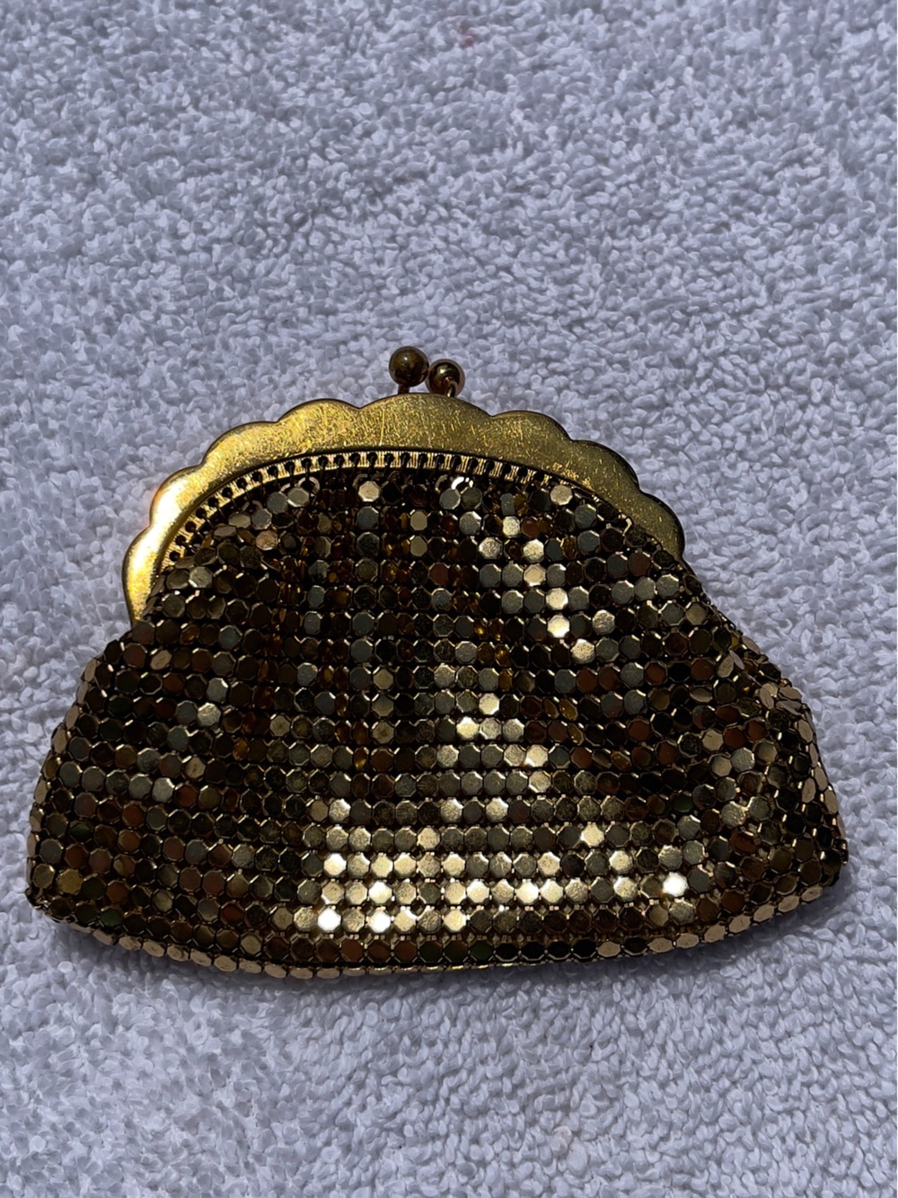 Whiting & Davis Vintage Set Gold Metal Mesh Evening Bag Matching Coin Purse - Picture 11 of 16